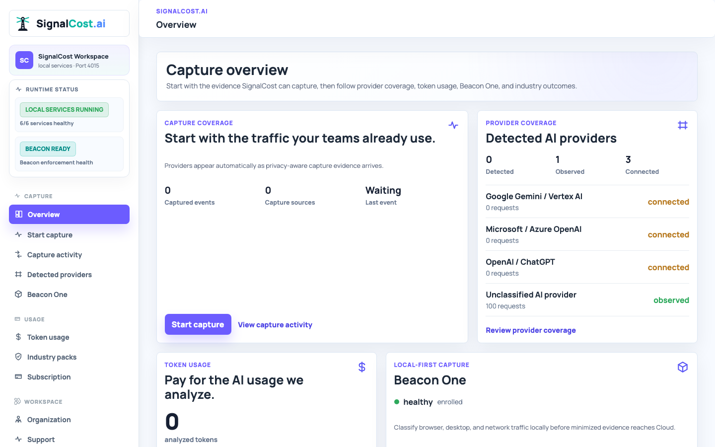 SignalCost Cloud product preview